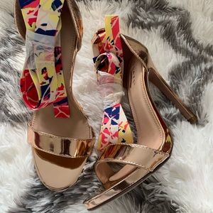 Colorful Miami-Style Tie Up Stiletto Heels NEW